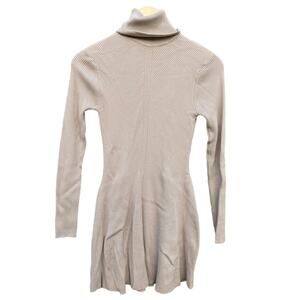 Oatmeal Turtleneck Sweater Dress Women Zara M Granola Girl Preppy Academia Basic